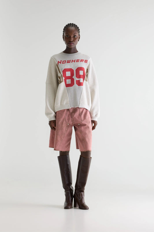 Bellerose Women's Oversized Sweatshirt Fleece Cotton - Heather Grey