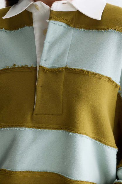 Bellerose | Rugby Sweatshirt in Mint & Khaki Poplin Combo-B