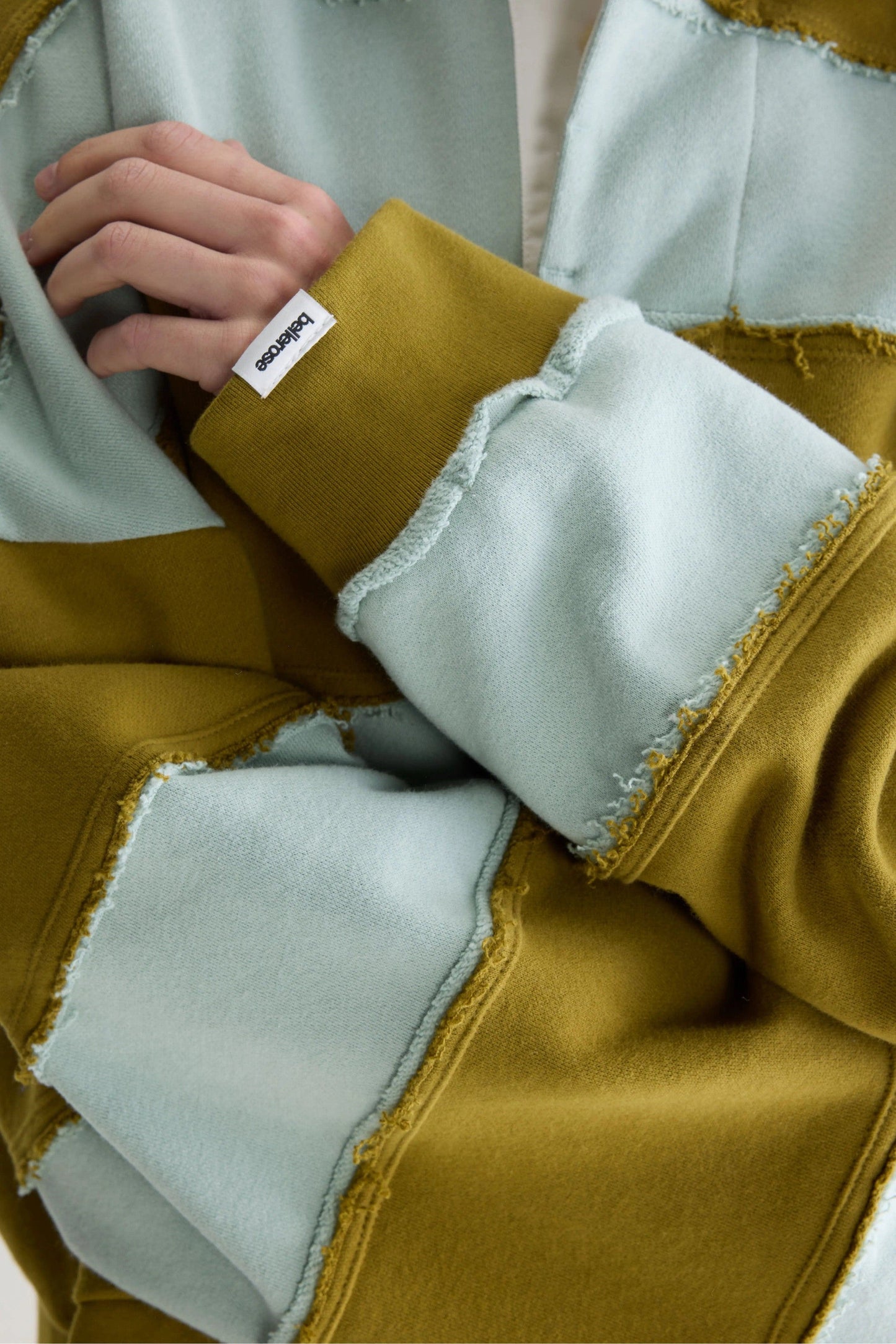 Bellerose | Rugby Sweatshirt in Mint & Khaki Poplin Combo-B
