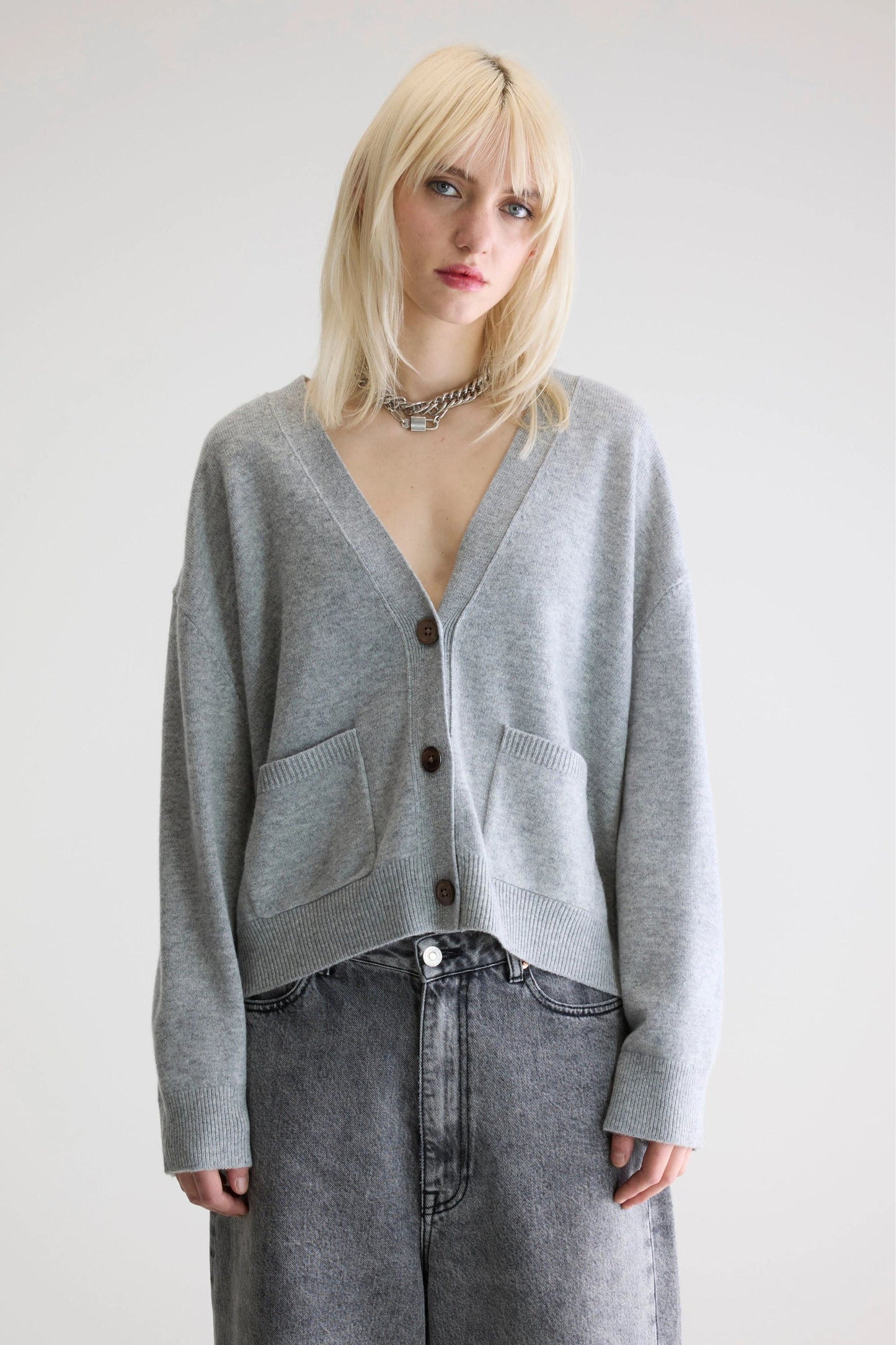 Cardigan Gakkin52 K1675u Light-Grey