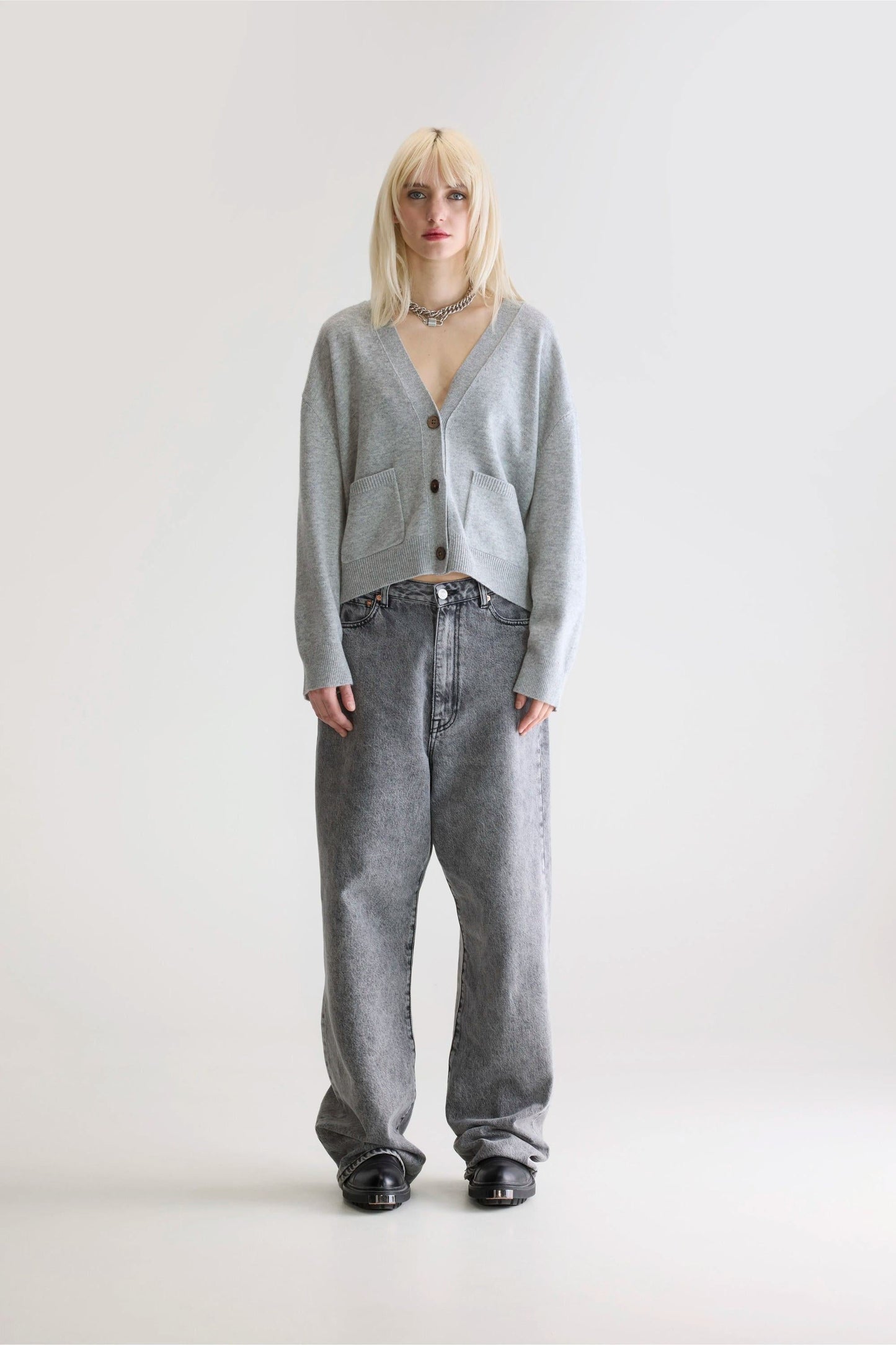 Cardigan Gakkin52 K1675u Light-Grey