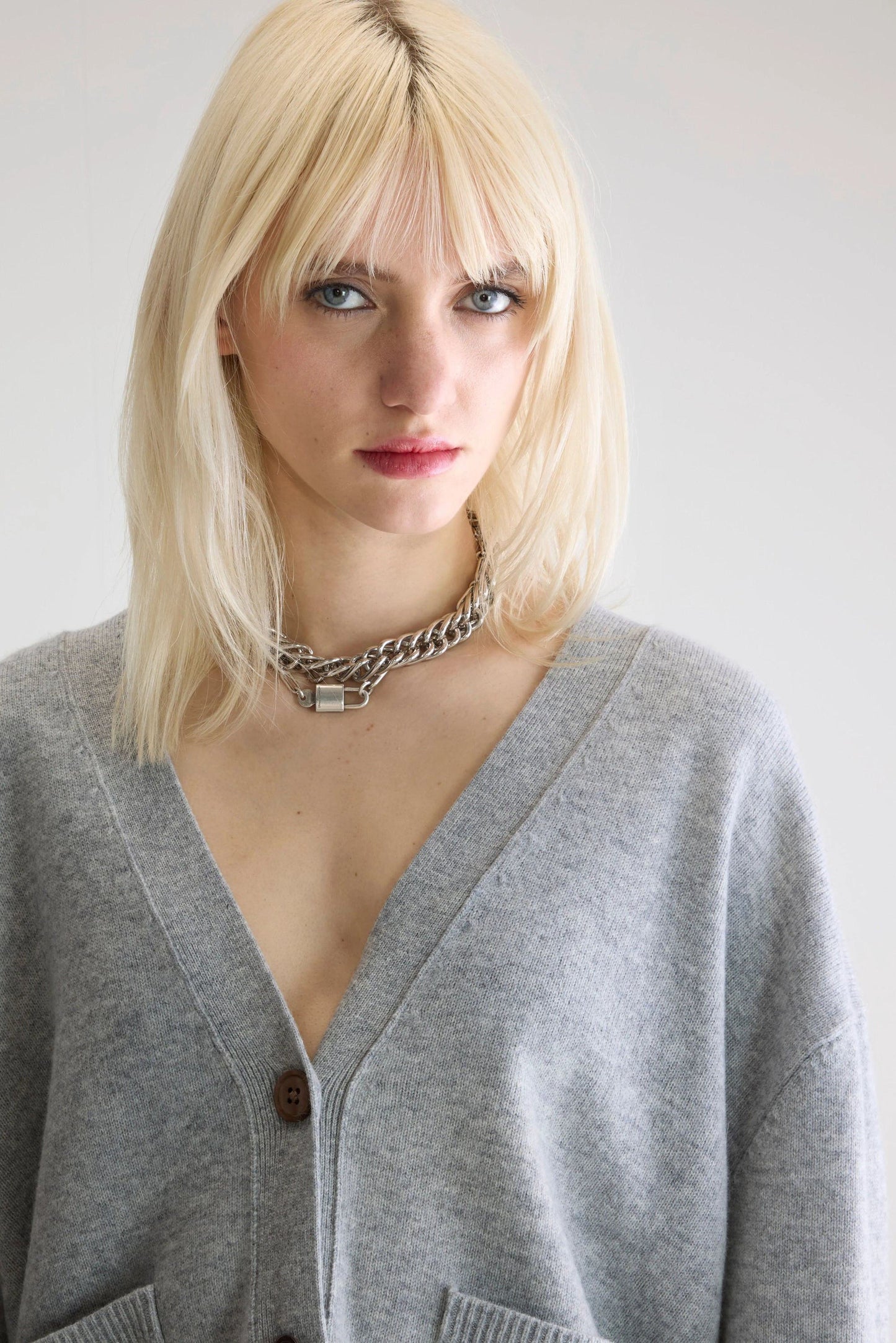 Cardigan Gakkin52 K1675u Light-Grey