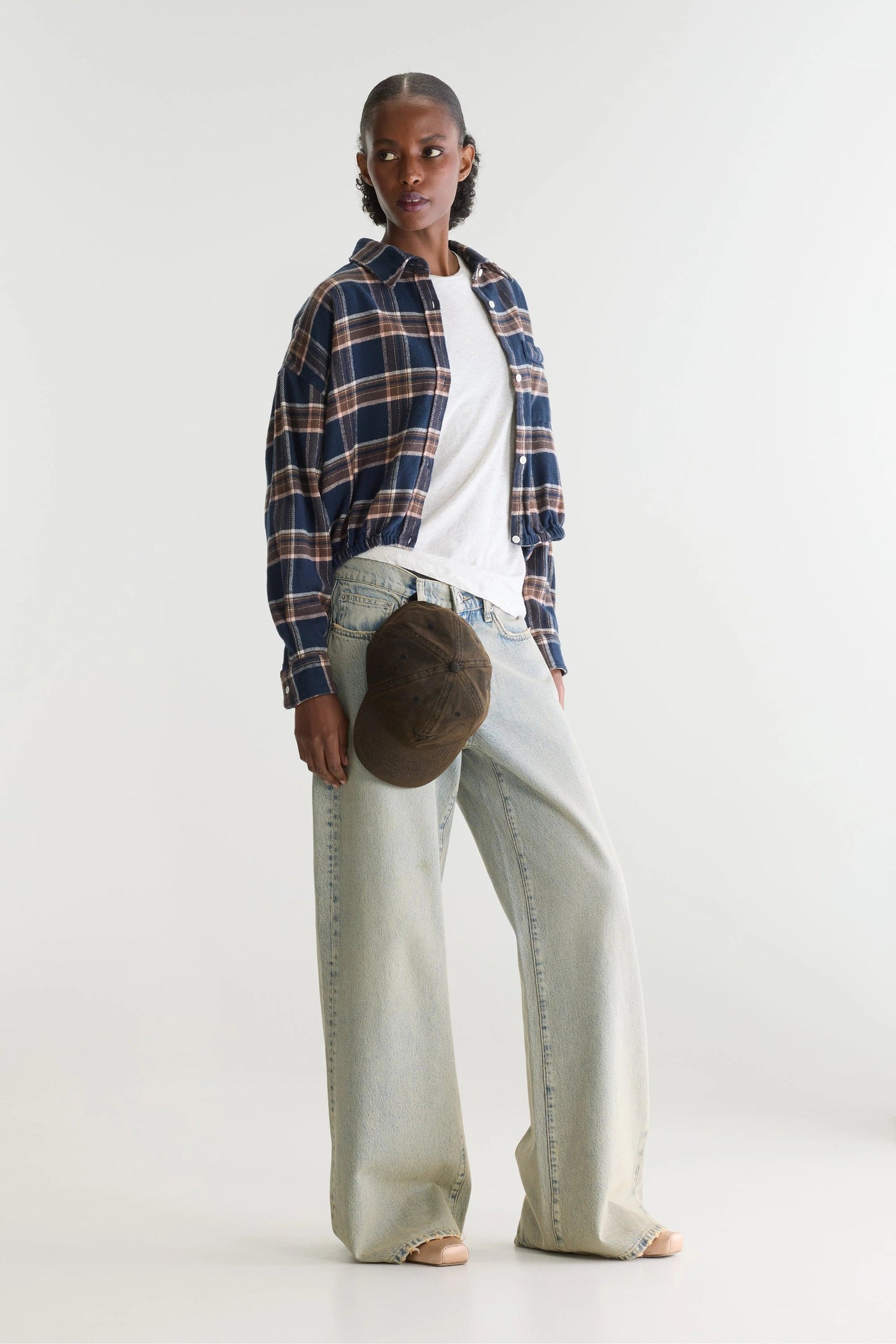 Bellerose | Cropped Check Shirt - Elasticated Hem