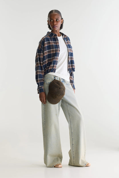 Bellerose | Cropped Check Shirt - Elasticated Hem