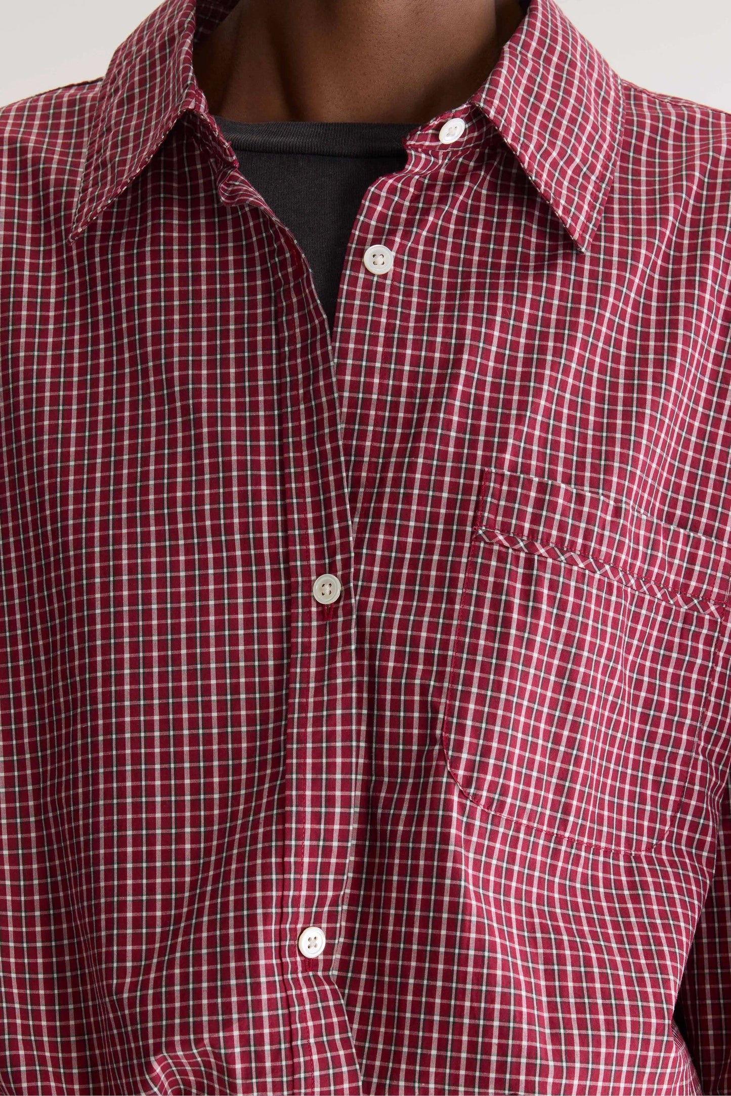 BELLEROSE | Cropped Pinstripe Shirt with Elastic Hem Check-G