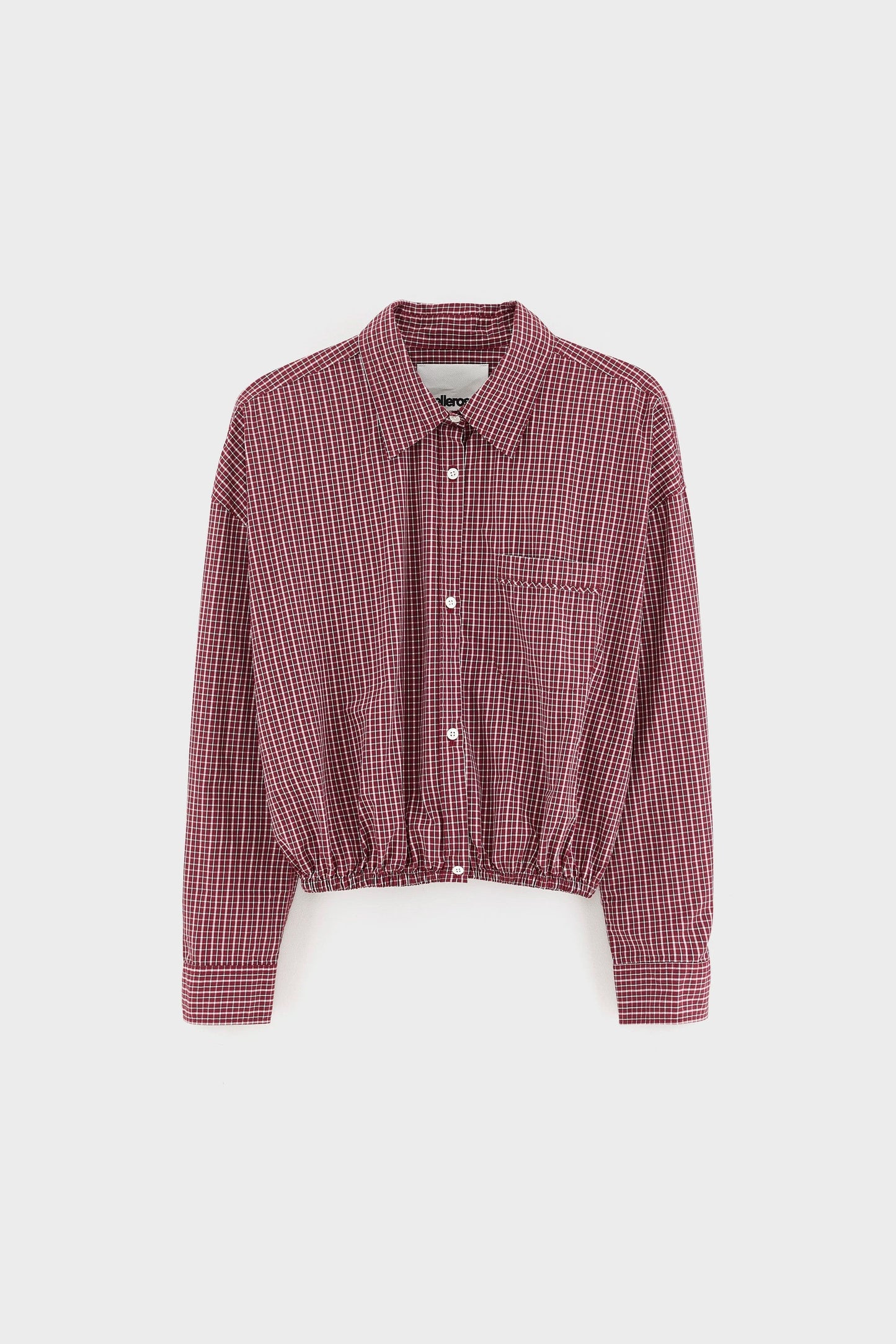 BELLEROSE | Cropped Pinstripe Shirt with Elastic Hem Check-G