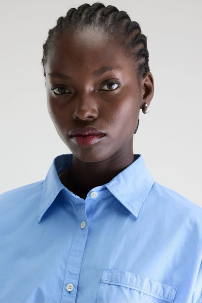 Bellerose | Shirt Gemma - Blue Poplin with Elasticated Hem