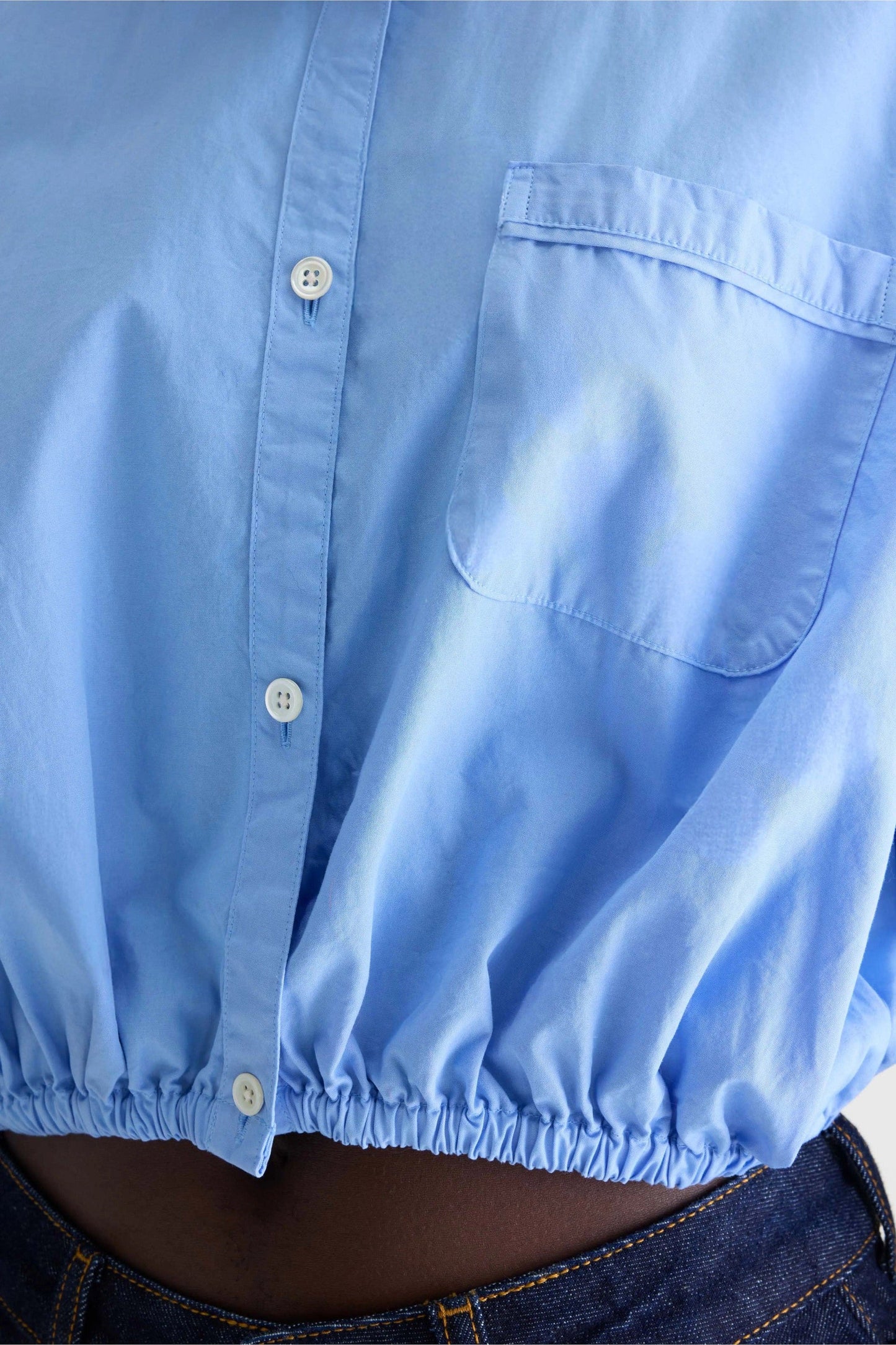 Bellerose | Shirt Gemma - Blue Poplin with Elasticated Hem
