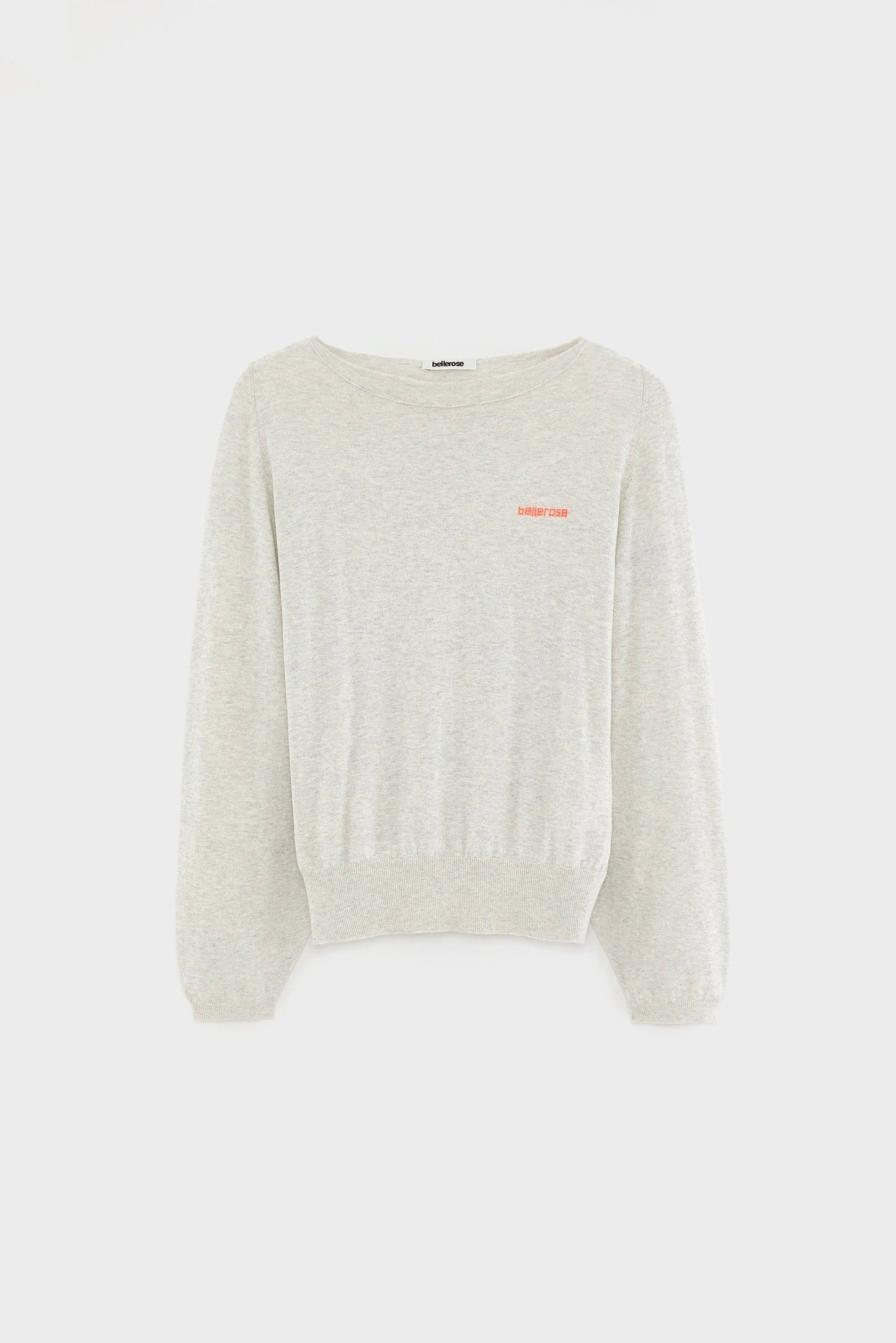 Bellerose | Relaxed Boatneck Pullover - Light Grey Fine-Gauge Knit Oyster