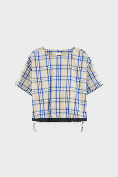 Bellerose | Gian Blouse - Boxy Cotton with Drawstring Hem Check-D