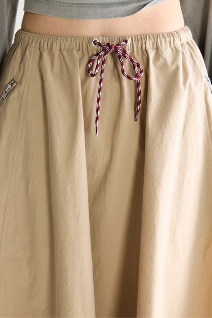 Women's Lightweight A-Line Midi Skirt Cotton - Clay