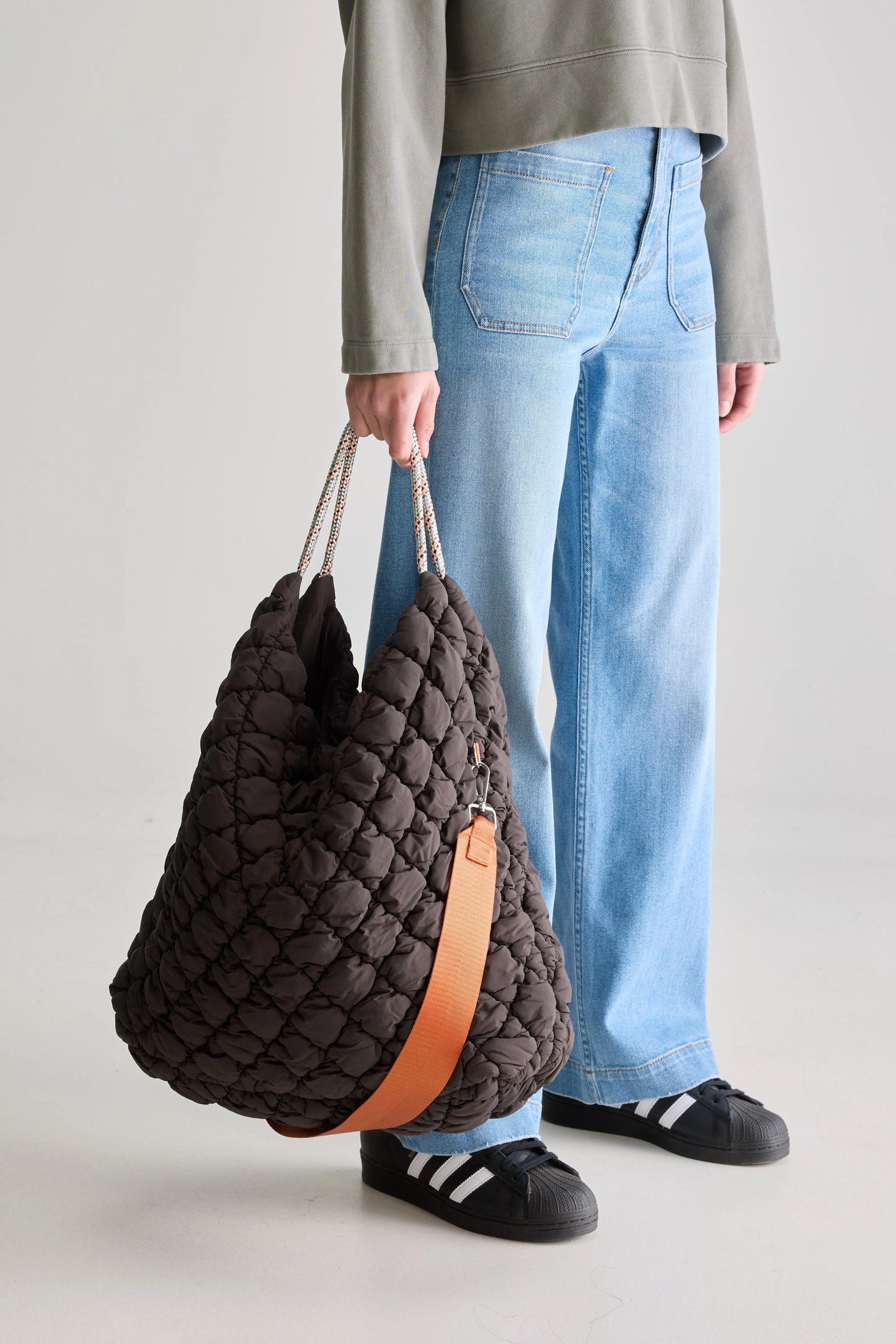 Bellerose | Berlingo Shoulder Bag - Padded Nylon with Rope Handles Ebene