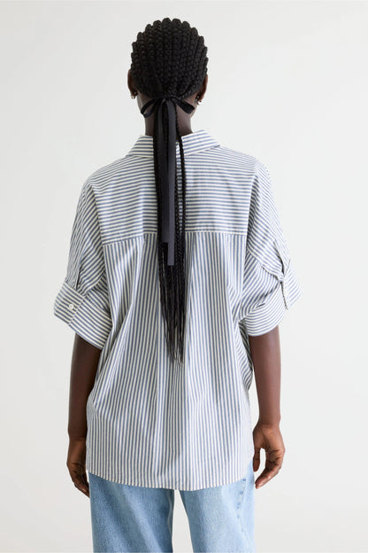 Bellerose | Relaxed Cotton Button-Down Shirt - Grey-Blue Stripe Stripe-B
