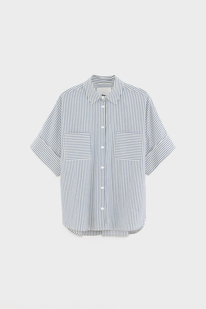 Bellerose | Relaxed Cotton Button-Down Shirt - Grey-Blue Stripe Stripe-B