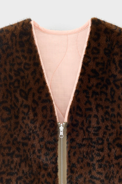 Bellerose | Reversible Quilted Gilet - Leopard Lining Babe