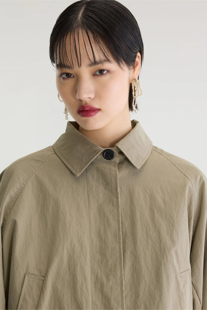 Bellerose | Jodie62 Relaxed Trench Jacket - Water-Repellent Canvas Shadow