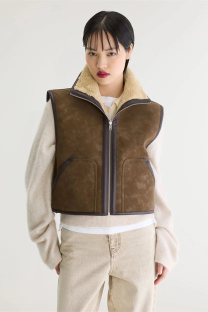 Bellerose | Reversible Gilet - Beige Sherpa Sheep