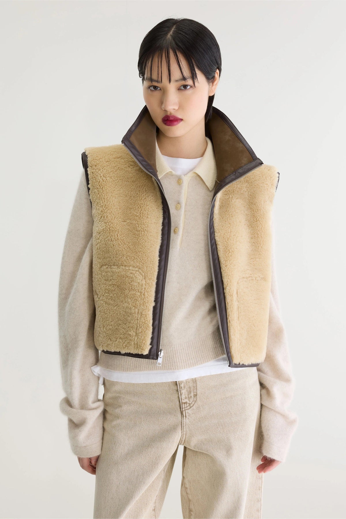 Bellerose | Reversible Gilet - Beige Sherpa Sheep