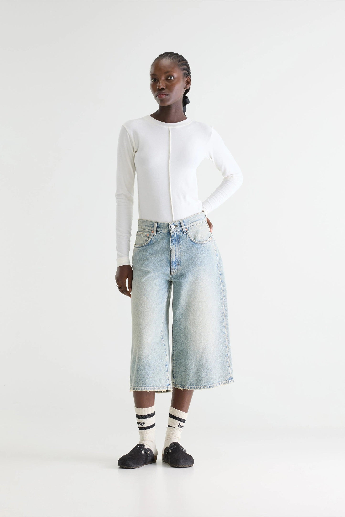 BELLEROSE | Kali61 Low-Rise Wide-Leg Culotte Jean - Dusty Bleach