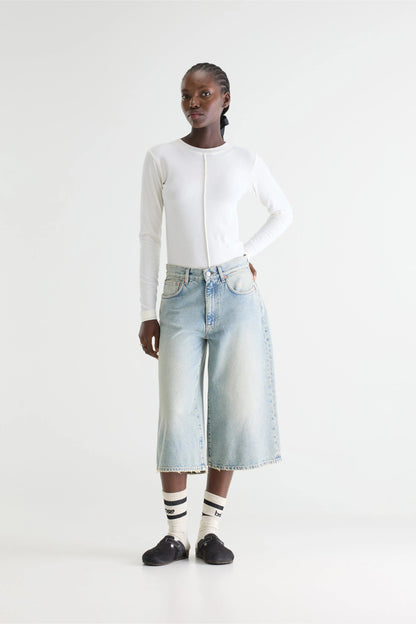 BELLEROSE | Kali61 Low-Rise Wide-Leg Culotte Jean - Dusty Bleach