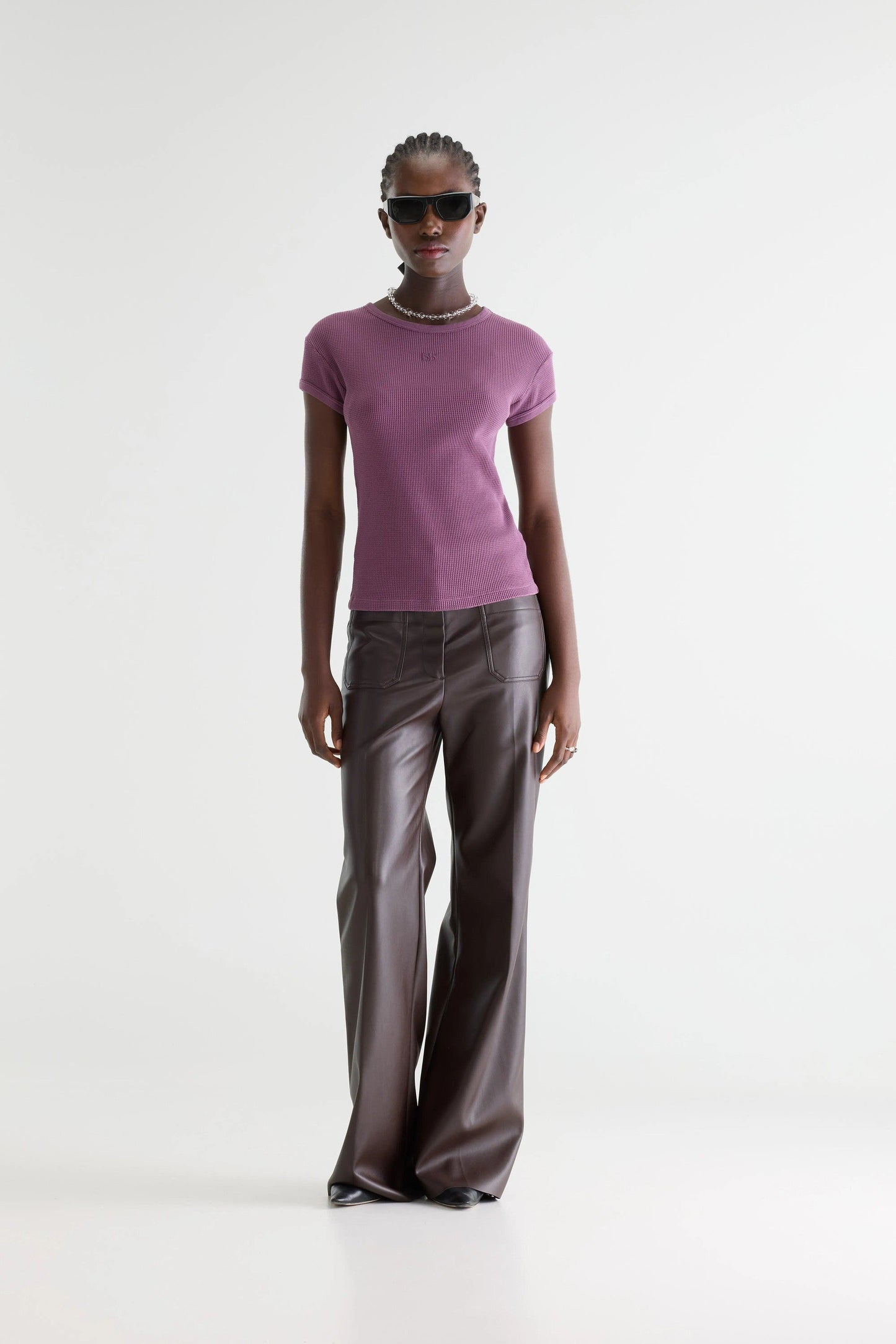 Bellerose | Mali Waffle-Knit T-Shirt - Dusty Plum Crocus