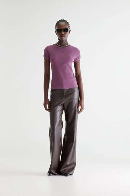 Bellerose | Mali Waffle-Knit T-Shirt - Dusty Plum Crocus