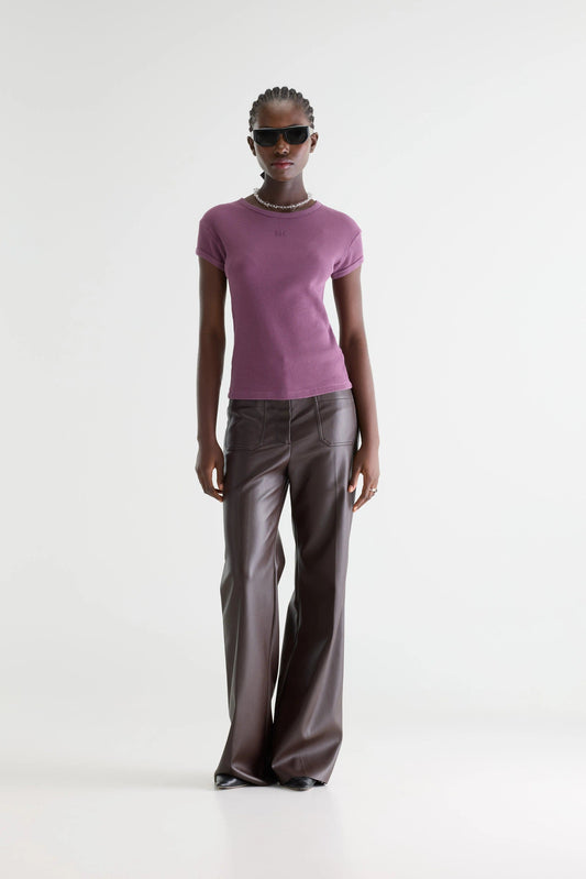 Bellerose | Mali Waffle-Knit T-Shirt - Dusty Plum