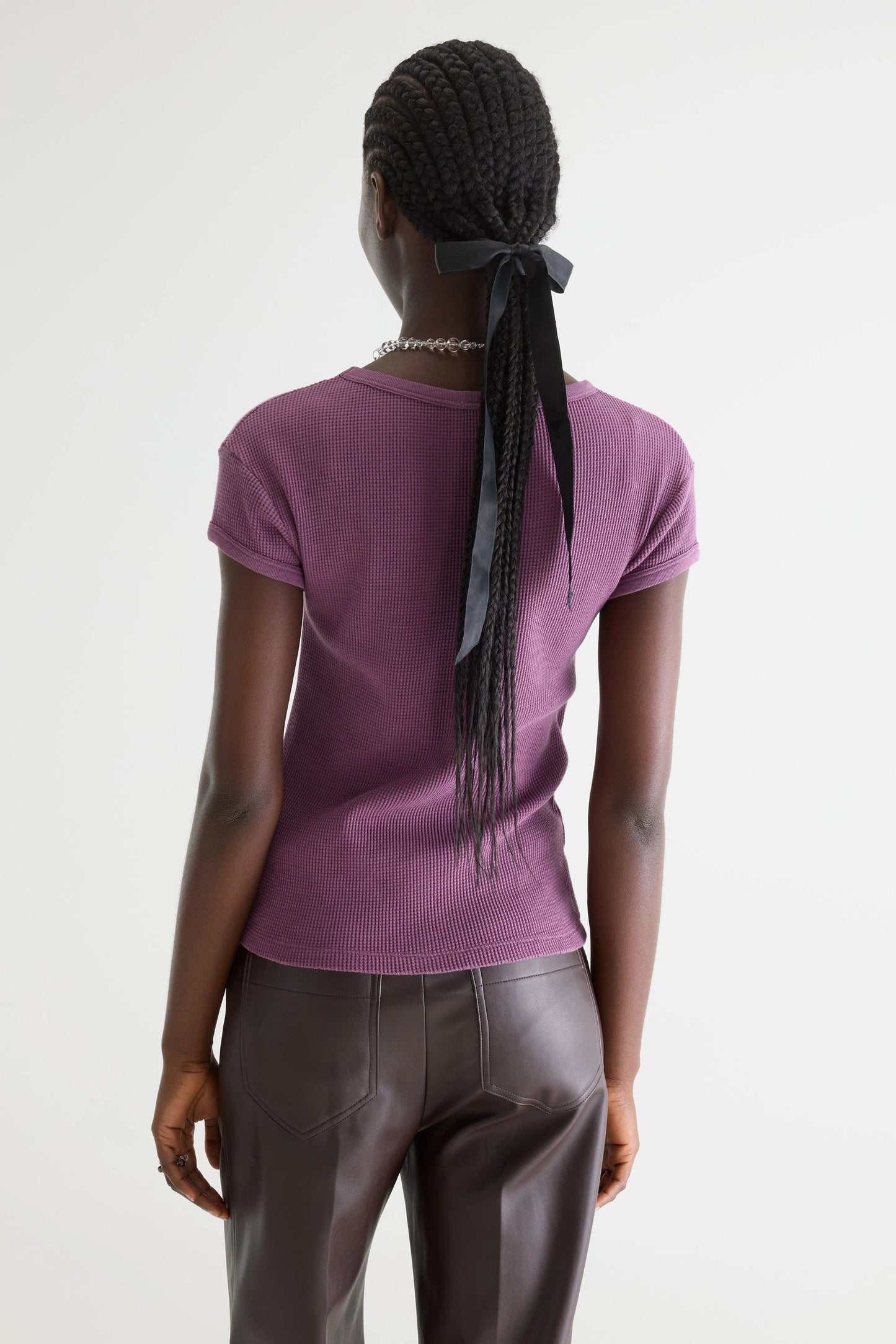 Bellerose | Mali Waffle-Knit T-Shirt - Dusty Plum Crocus