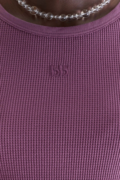 Bellerose | Mali Waffle-Knit T-Shirt - Dusty Plum Crocus