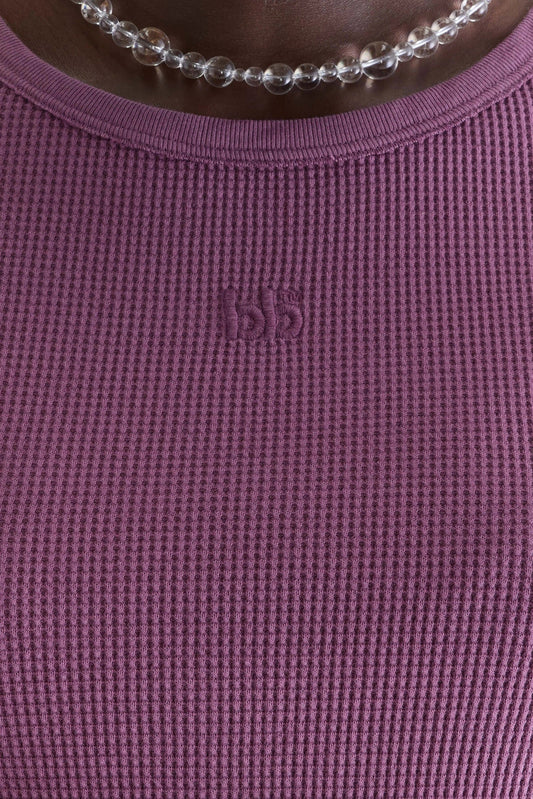 Bellerose | Mali Waffle-Knit T-Shirt - Dusty Plum