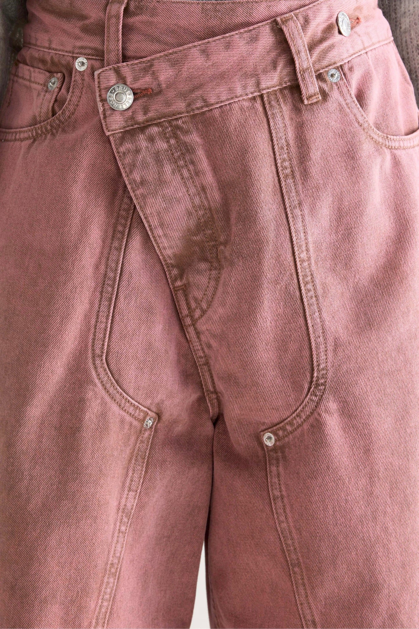 Bellerose | Crossover Waist Bermuda Shorts in Denim Dusty-Pink
