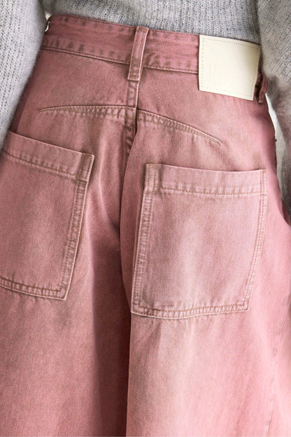 Bellerose | Crossover Waist Bermuda Shorts in Denim Dusty-Pink