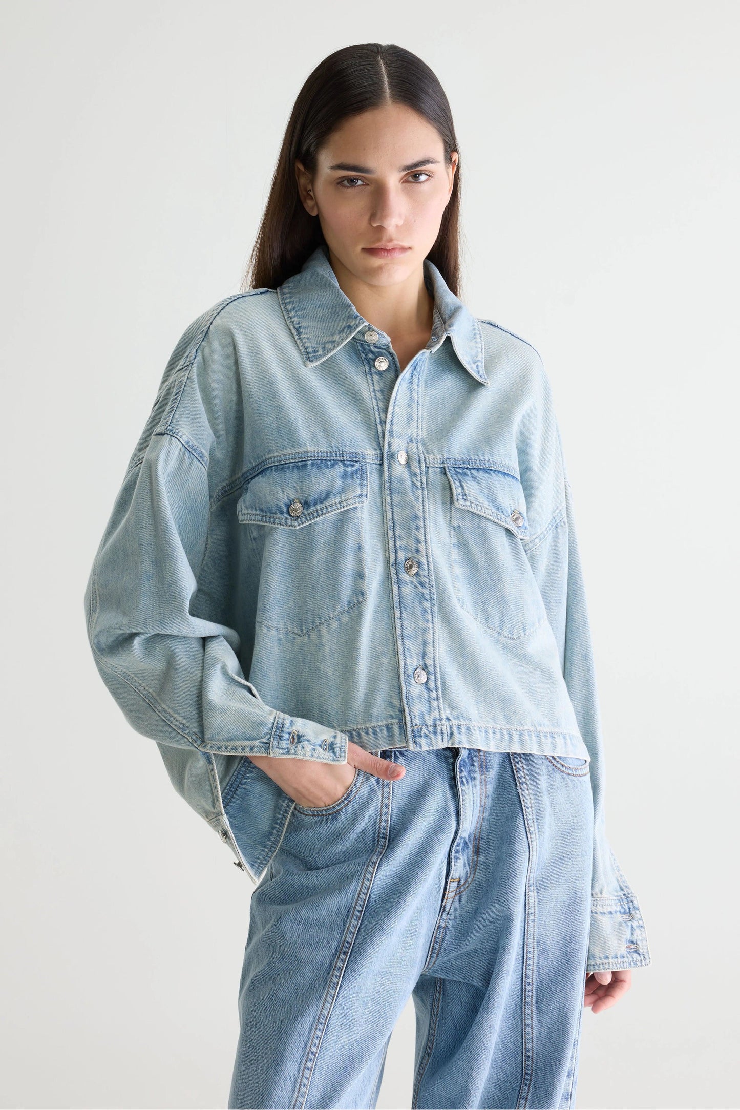Denim Shirt Pery D0518 Light-Blue-Bleach
