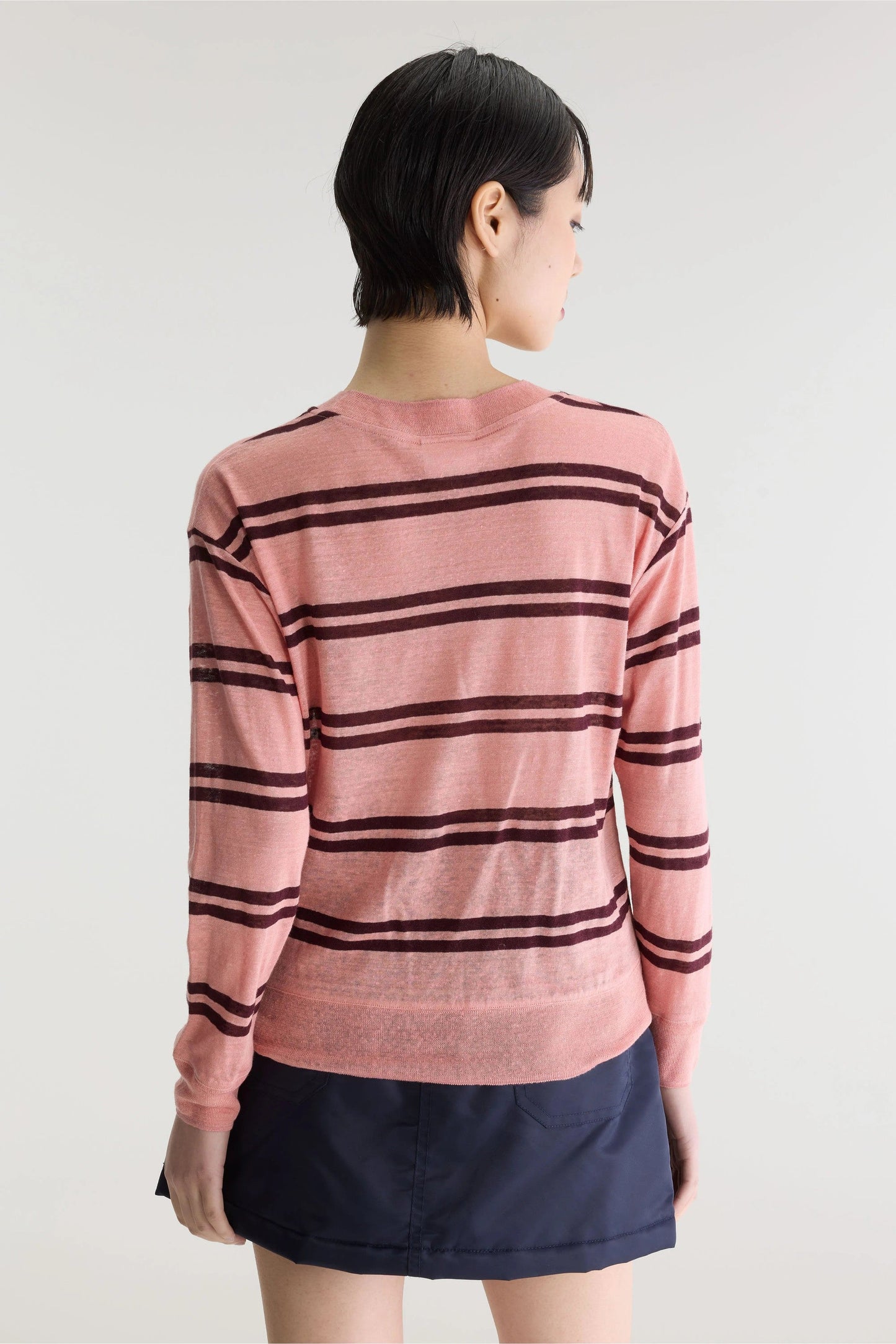 Bellerose | Star-Print Linen Jersey T-Shirt - Scoop Neck Stripe-A