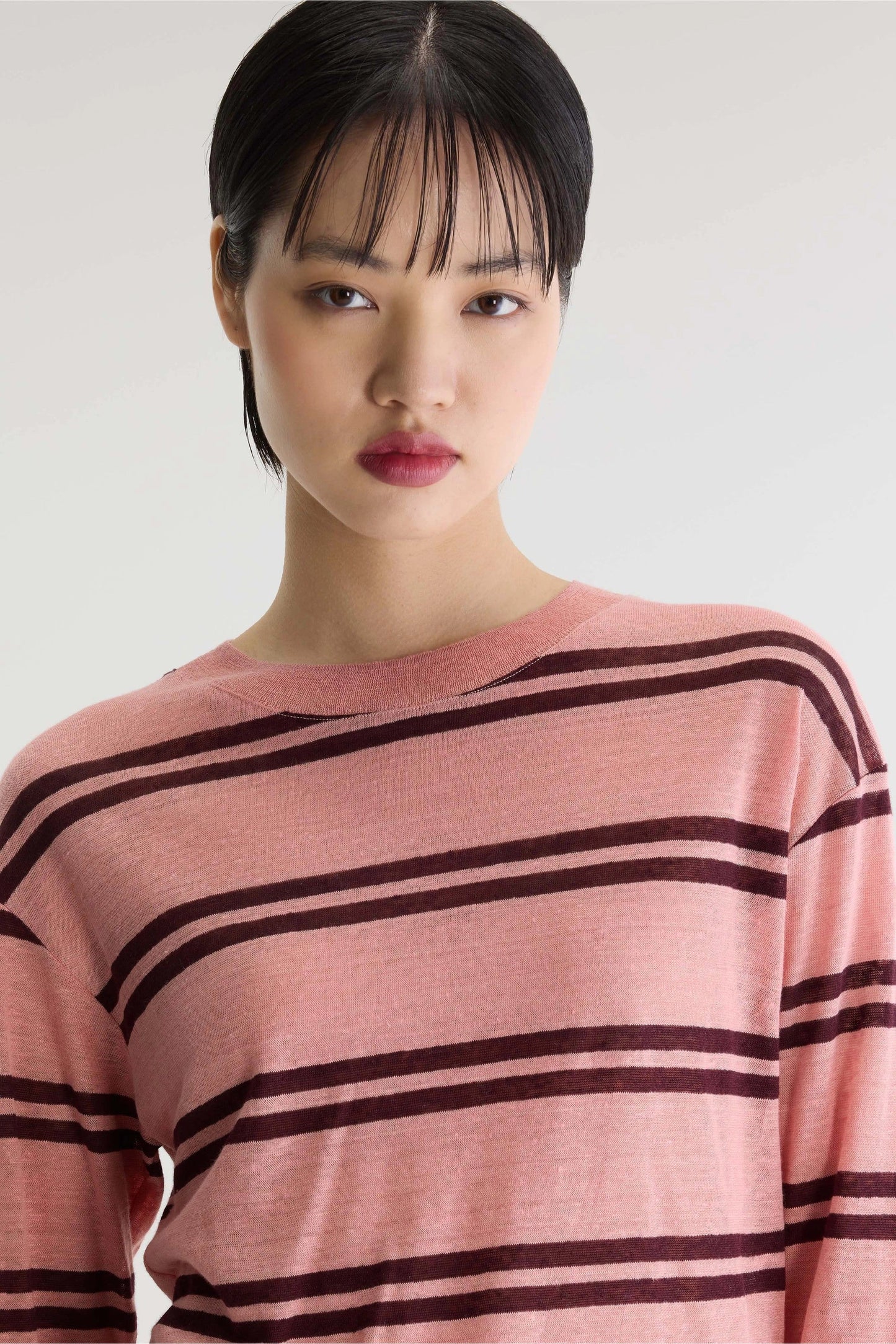 Bellerose | Star-Print Linen Jersey T-Shirt - Scoop Neck Stripe-A