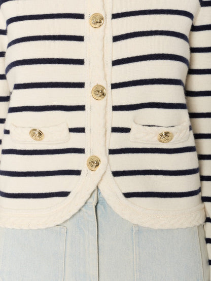 Cardigan 20mgloria Offwhite-navy-Stripe