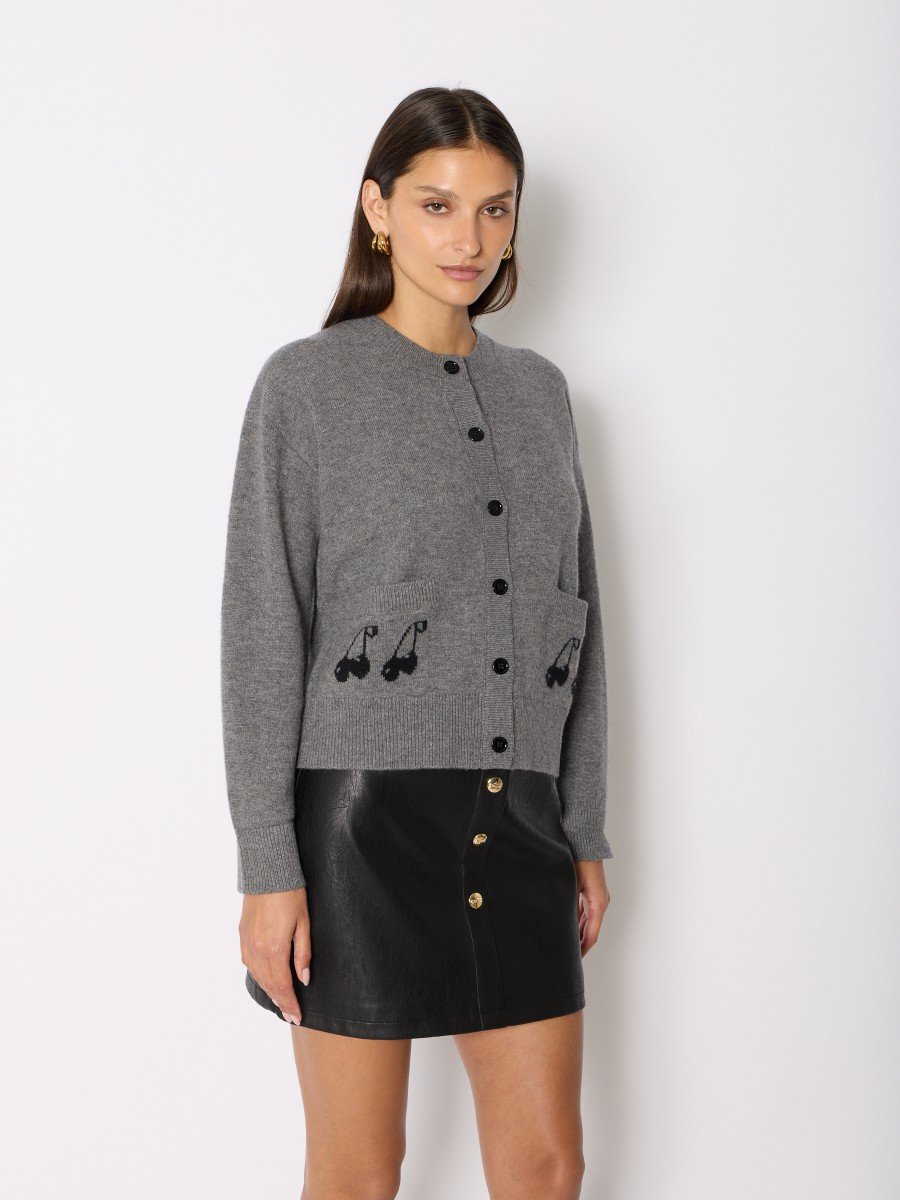Cardigan 21mycherry Grey-Melange