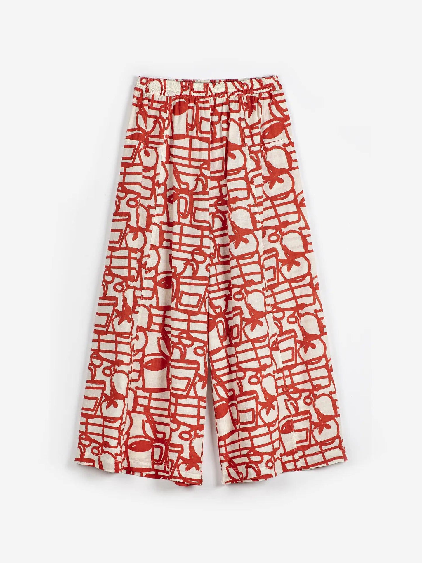 BOBO CHOSES | Cropped Flared Organic Cotton Pants - Red