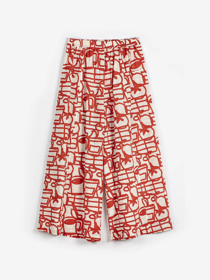 BOBO CHOSES | Cropped Flared Organic Cotton Pants - Red