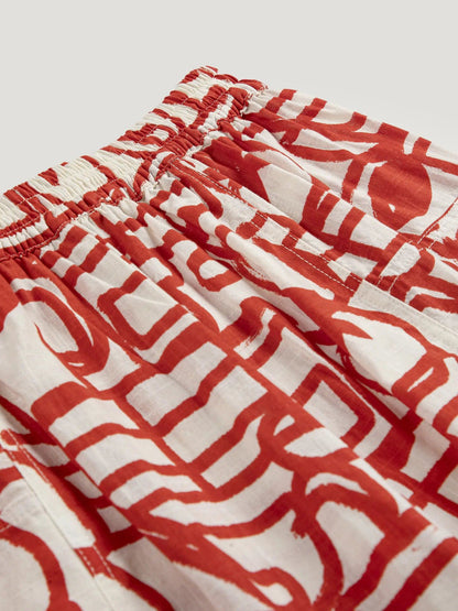 BOBO CHOSES | Cropped Flared Organic Cotton Pants - Red