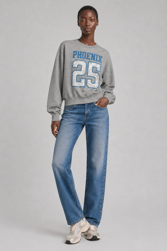 Bowery | PHOENIX Cropped Sweatshirt - Grey Melange