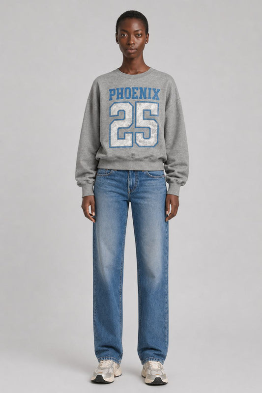 Bowery | PHOENIX Cropped Sweatshirt - Grey Melange