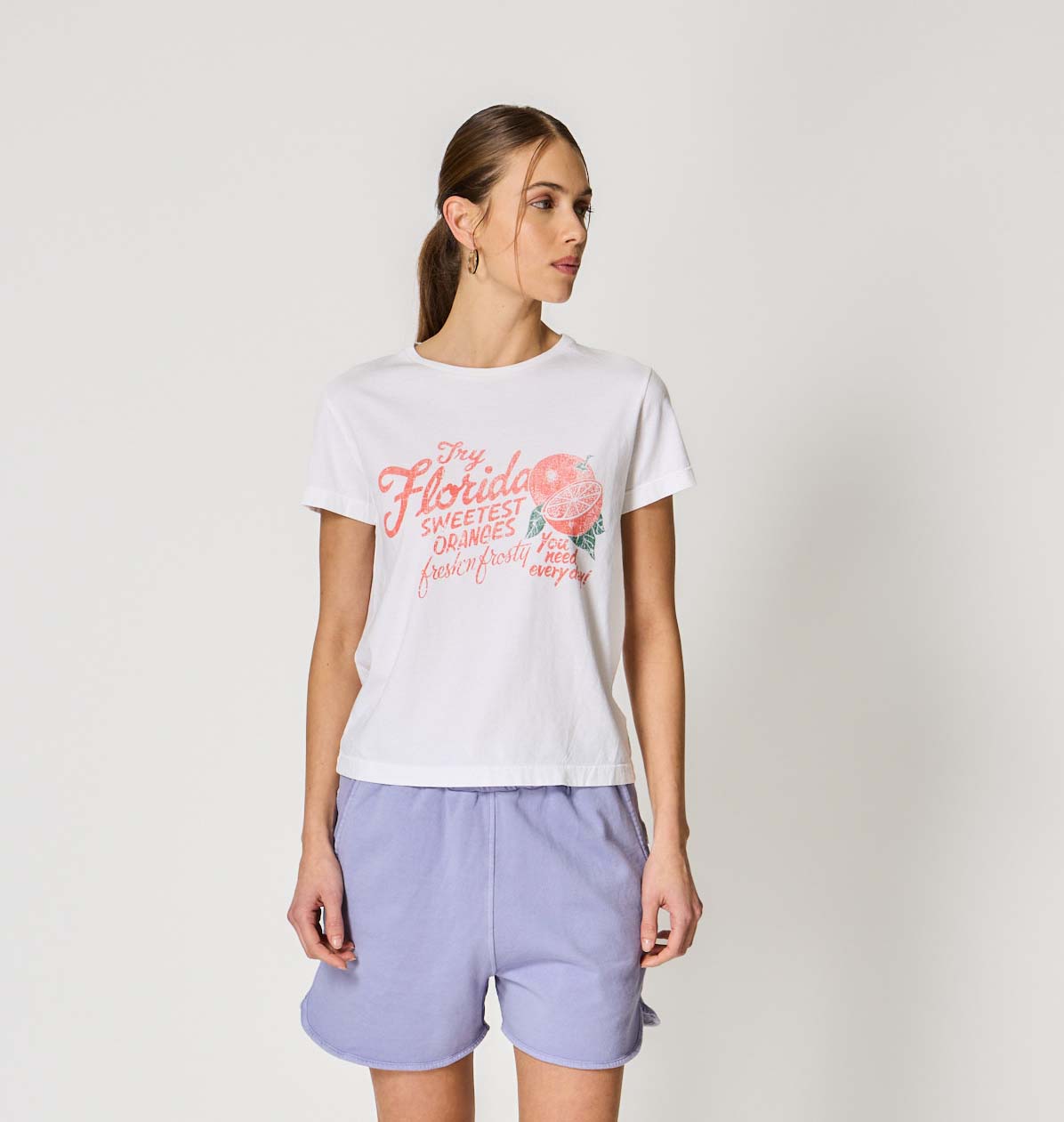BOWERY | Florida Sweetest Oranges Graphic T-Shirt - Vintage White