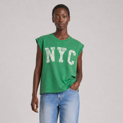 BOWERY | NYC Rolled-Up Vintage Jersey T-Shirt - Boxy Fit Grass