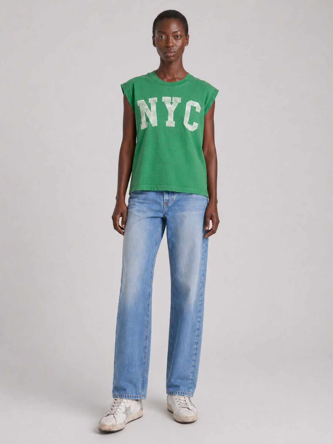 BOWERY | NYC Rolled-Up Vintage Jersey T-Shirt - Boxy Fit Grass