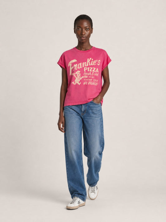 BOWERY | Frankie’s Pizzarolled Graphic Tee - Fuchsia Purple
