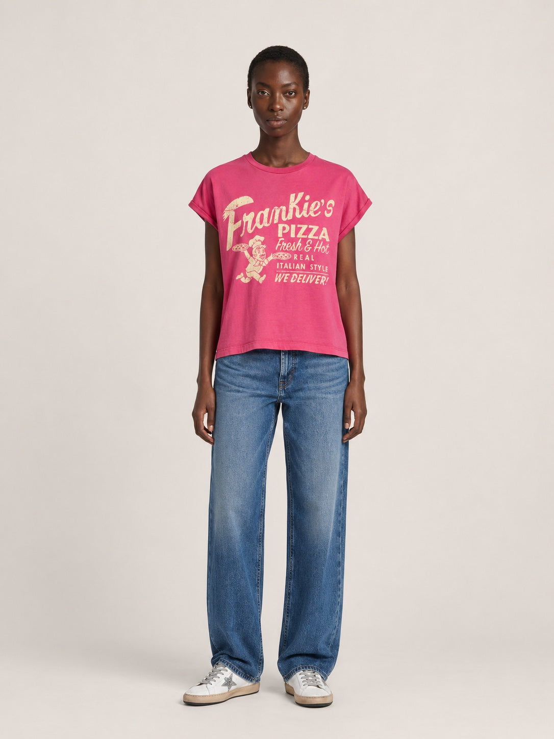 BOWERY | Frankie’s Pizzarolled Graphic Tee - Fuchsia Purple
