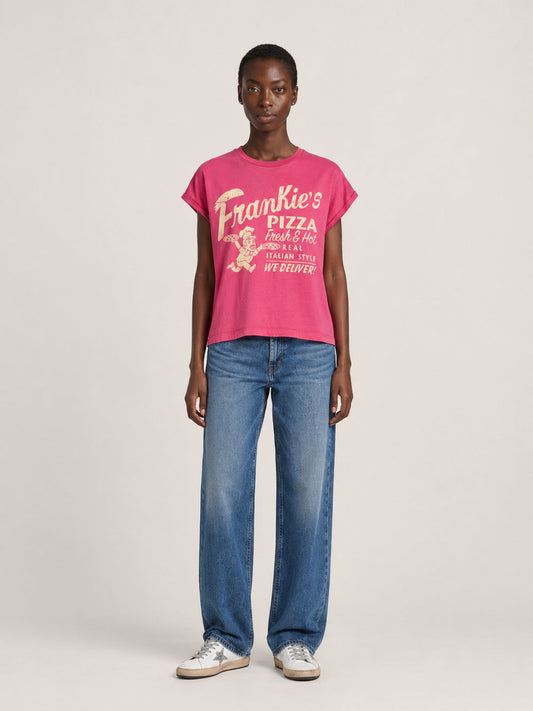 BOWERY | Frankie’s Pizzarolled Graphic Tee - Fuchsia Purple