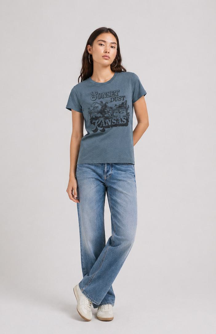 Bowery | Marathon Graphic T-Shirt - Acid-Aegean-Blue