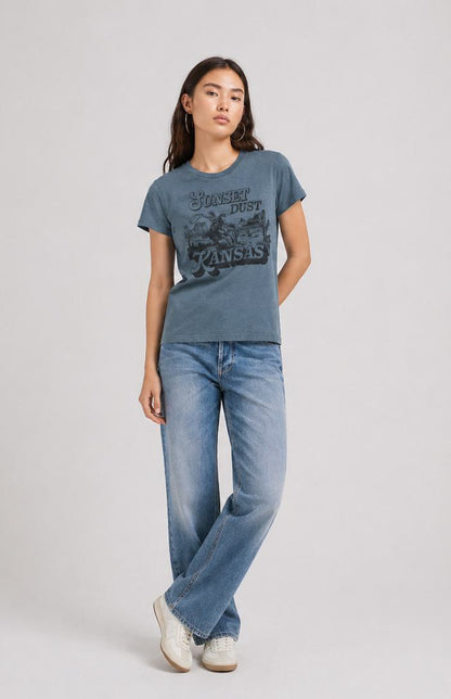 Bowery | Marathon Graphic T-Shirt - Acid-Aegean-Blue